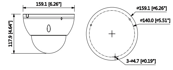 Schema con dimensioni telecamera ip IPC-HDBW5831E-Z5E