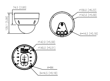 Schema con dimensioni telecamera ip IPC-HDBW5842H-ZHE-S3