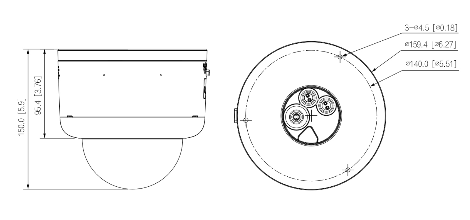 IPC-HDBW5859Z-ZHE-PV-PRO dimensioni