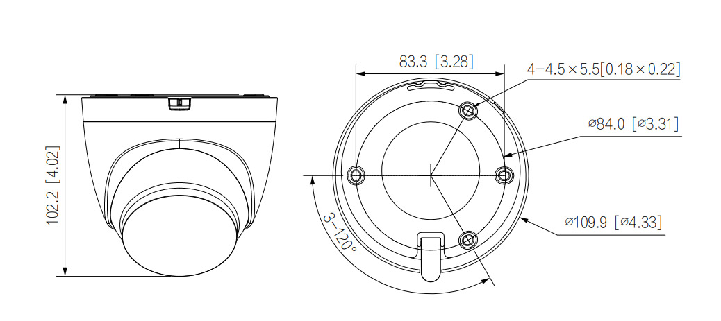 IPC-HDW1339DA-SW-PV dimensions