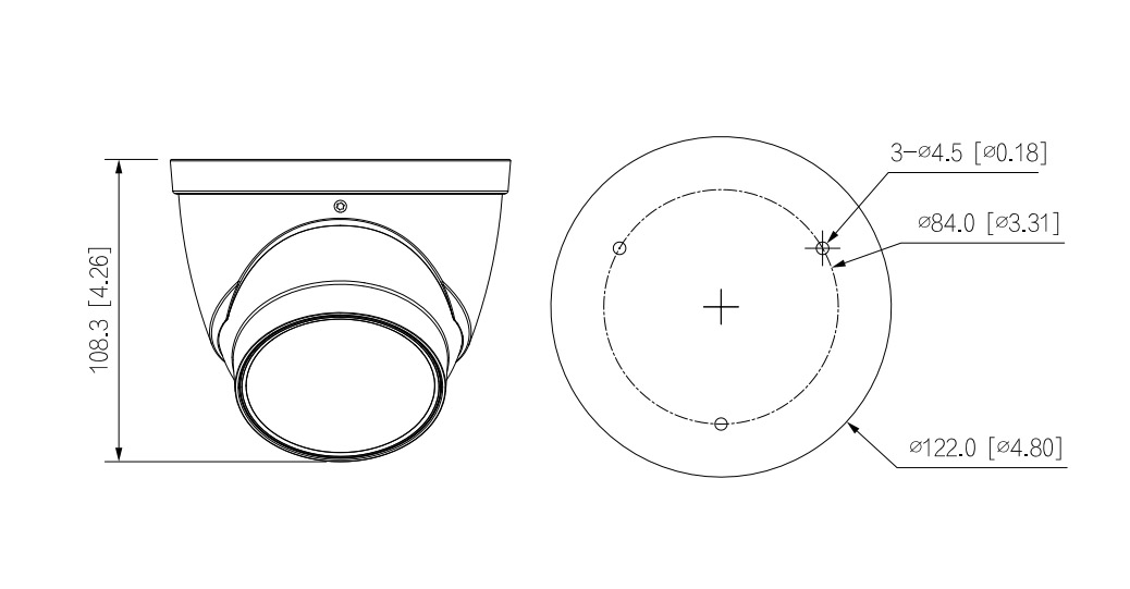 Dimensions de l'IPC-HDW3541T-ZS-S2