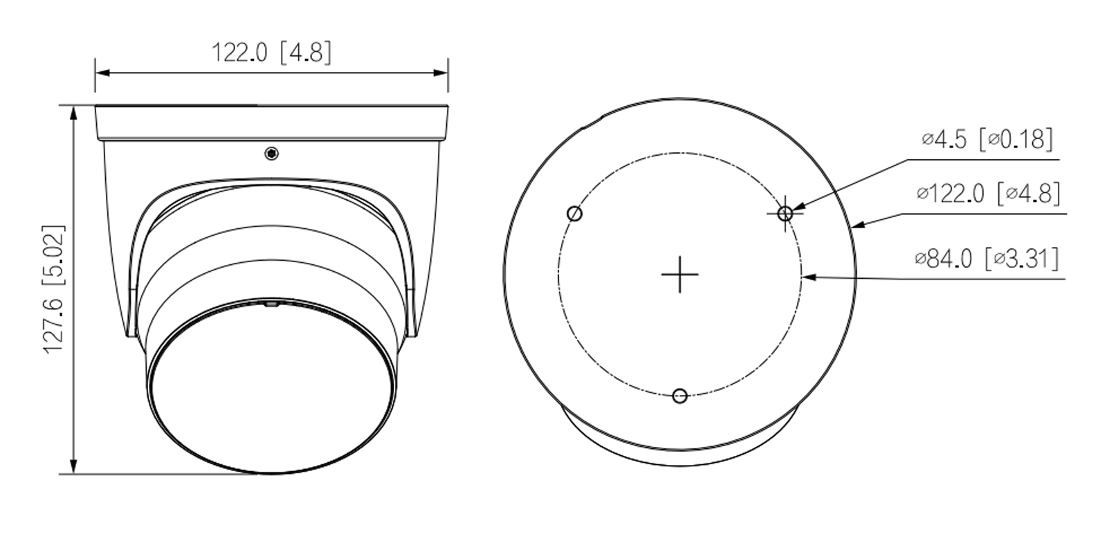 Dimensions de l'IPC-HDW5459H-ZE-PV-PRO