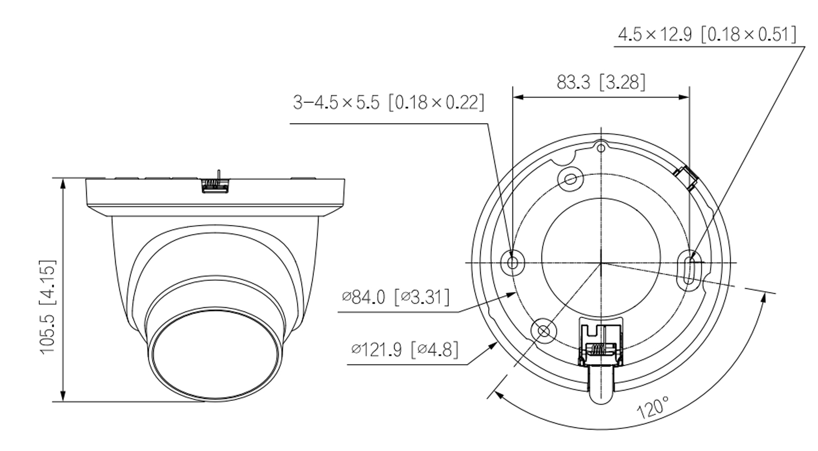 IPC-HDW5559TM-ASE-IL dimensions