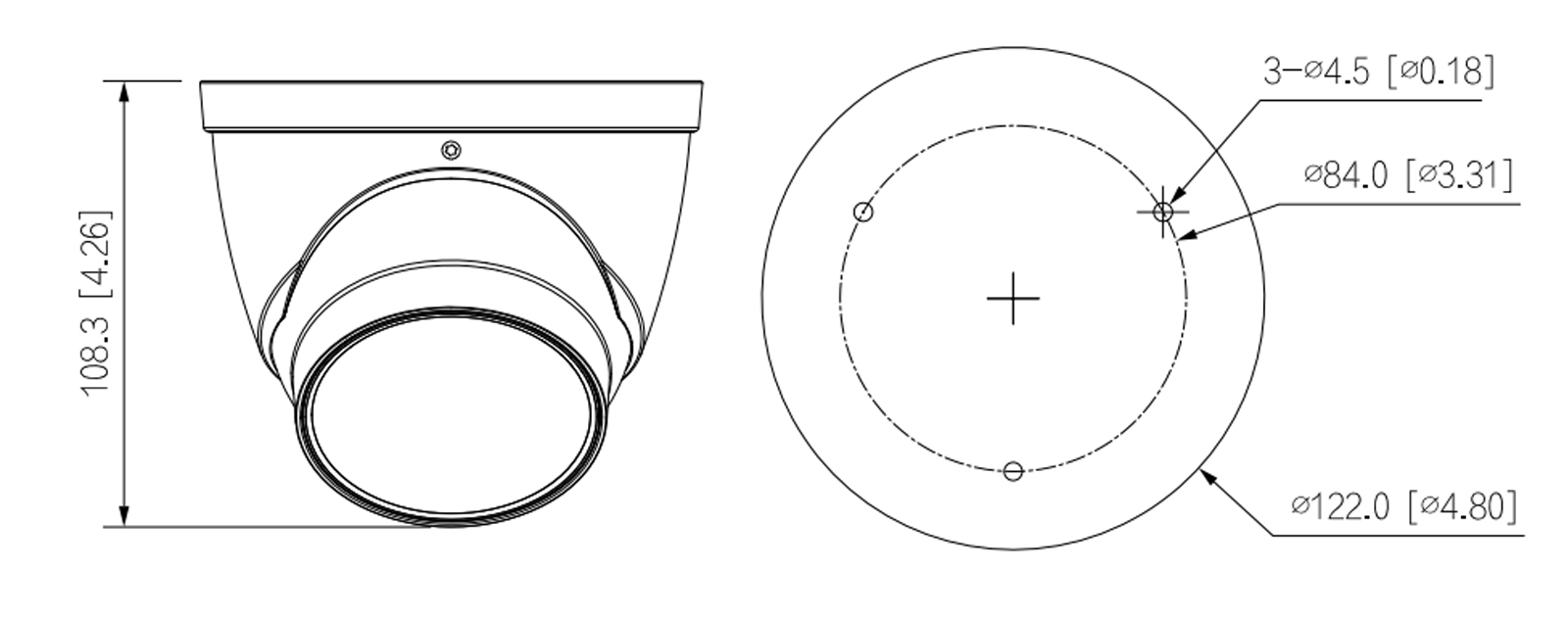 Dimensions de l'IPC-HDW5859T-ZE-IL