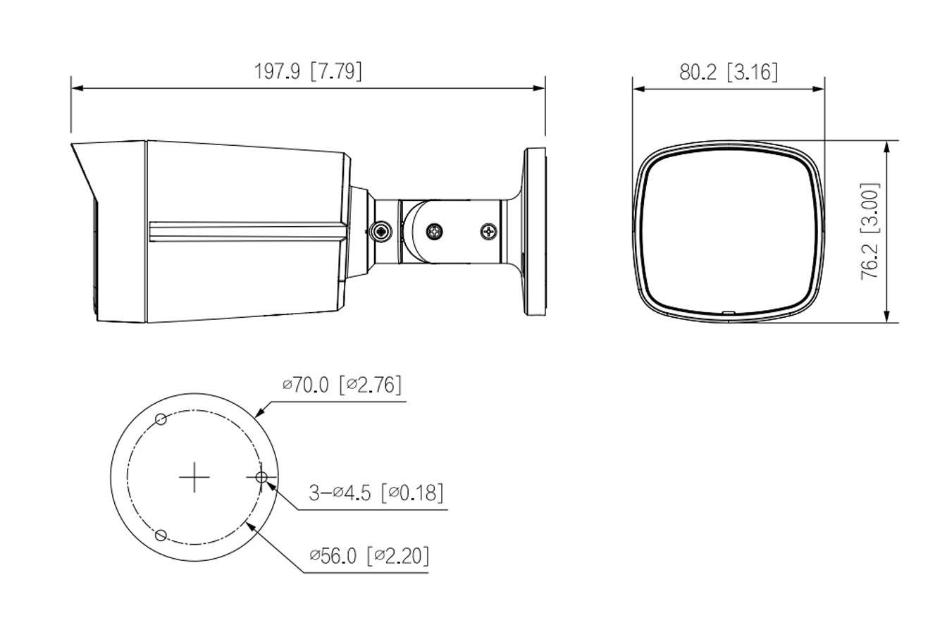 IPC-HFW2249TL-S-LED-PRO dimensioni