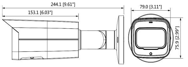 Schema dimensioni telecamera IPC-HFW2431T-ZS-DG