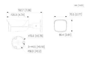 IPC-HFW3849T1-AS-PV-S3 IPC-HFW3449E-S-IL dimensioni