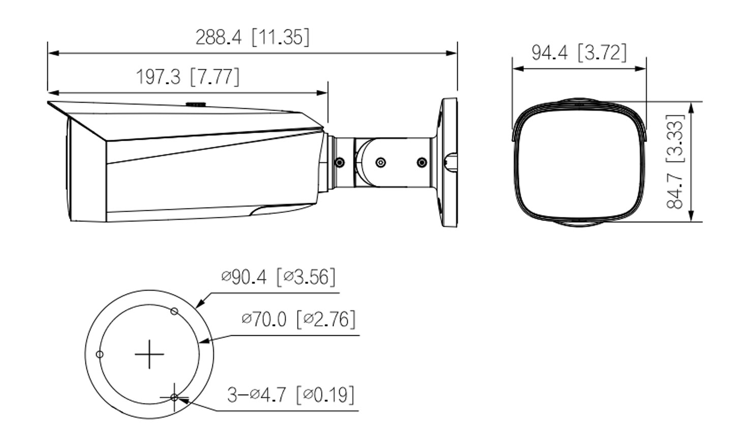 IPC-HFW3849T1-AS-PV-S5-B dimensions
