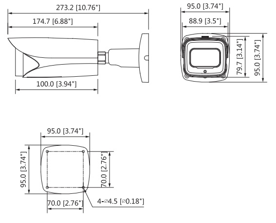 Schema con dimensioni telecamera ip IPC-HFW5541E-Z5E