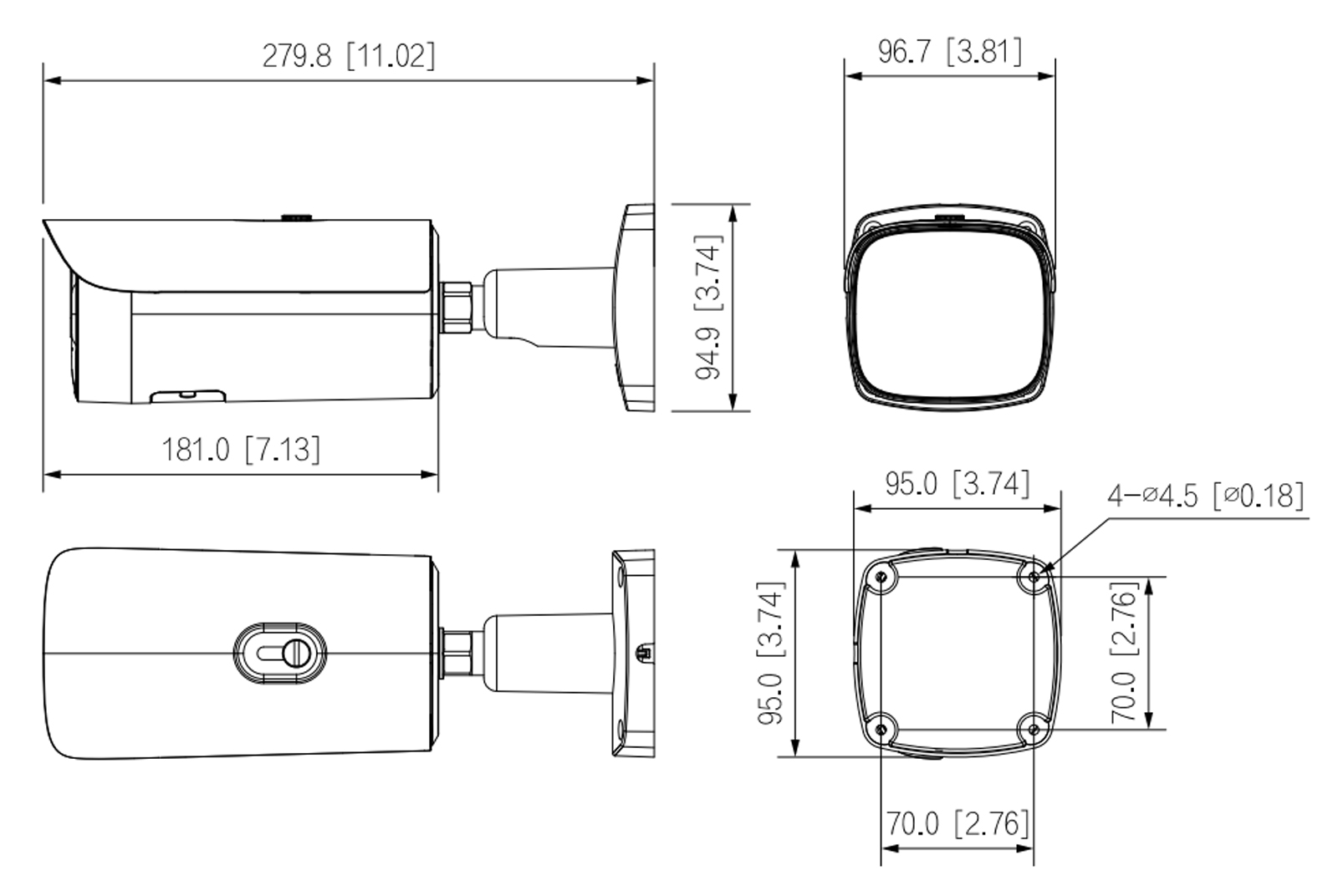 Dimensions de l'IPC-HFW5859E1-ZE-IL