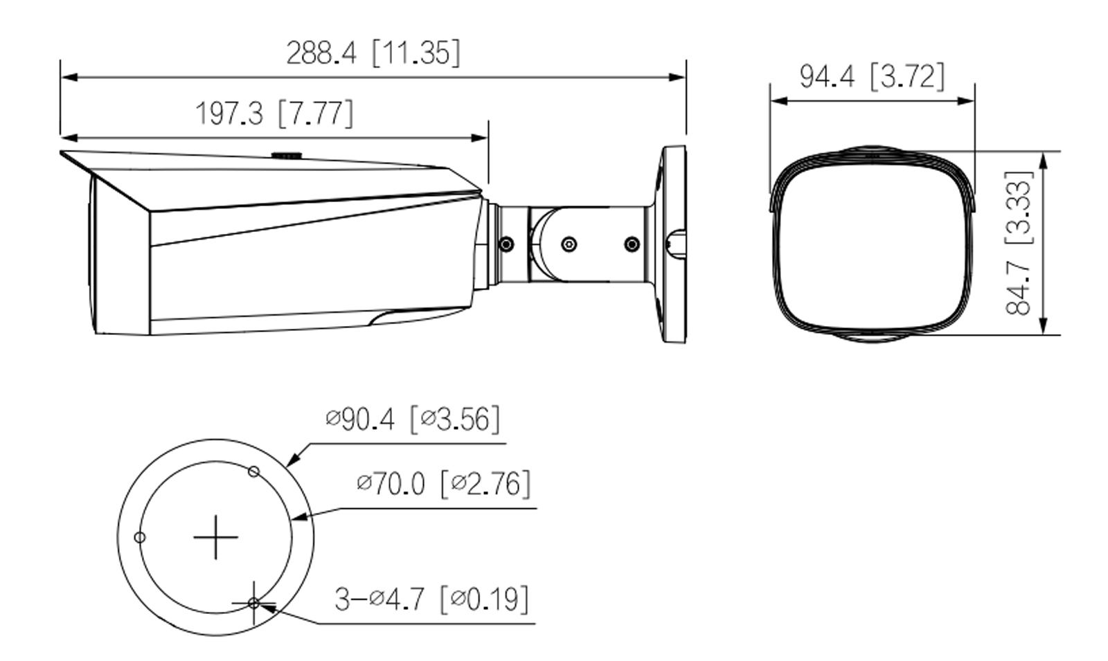 IPC-HFW5859T1-ASE-PV-PRO dimensions