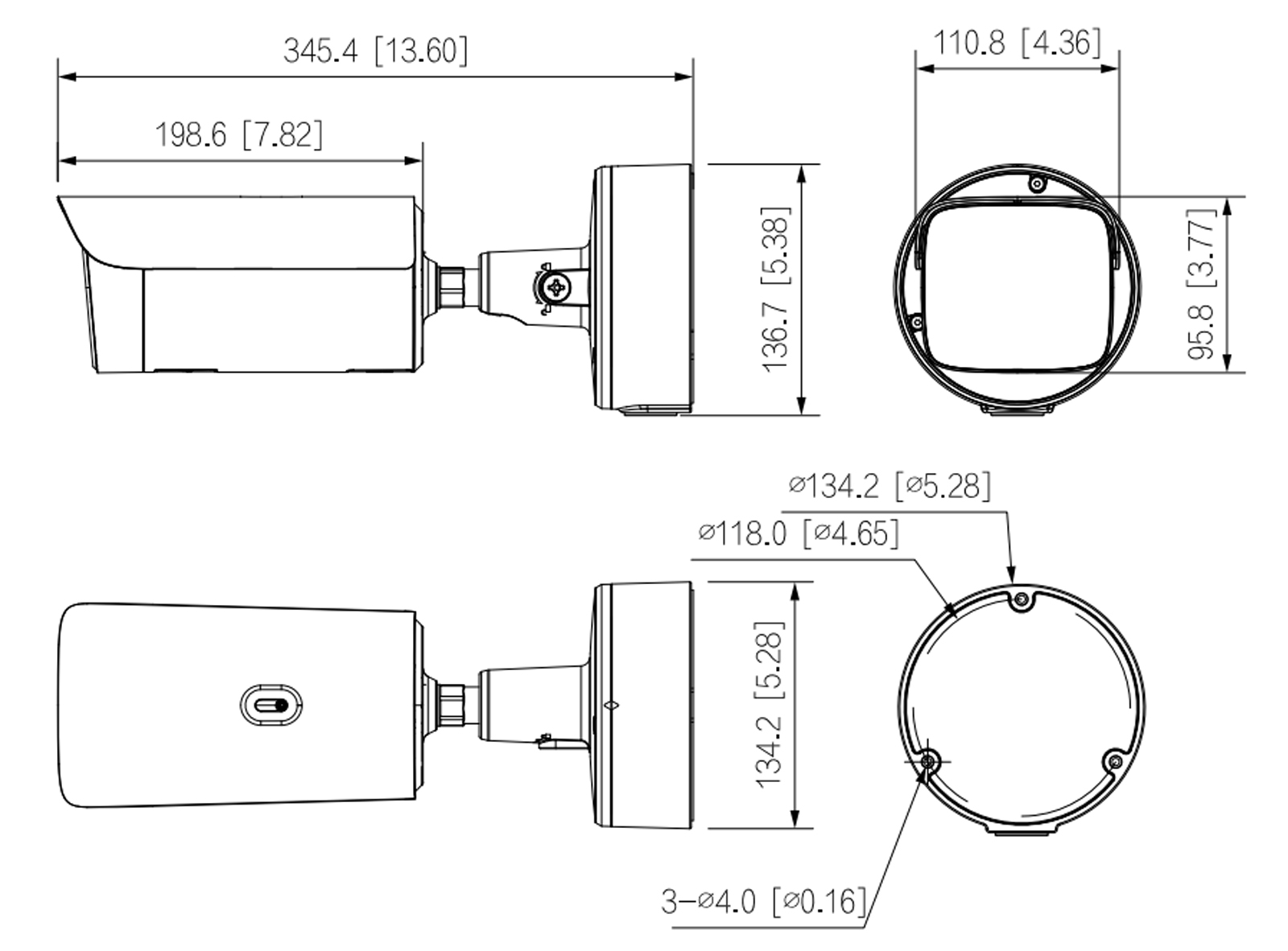 Dimensions de l'IPC-HFW7459Z1-Z-PV-X