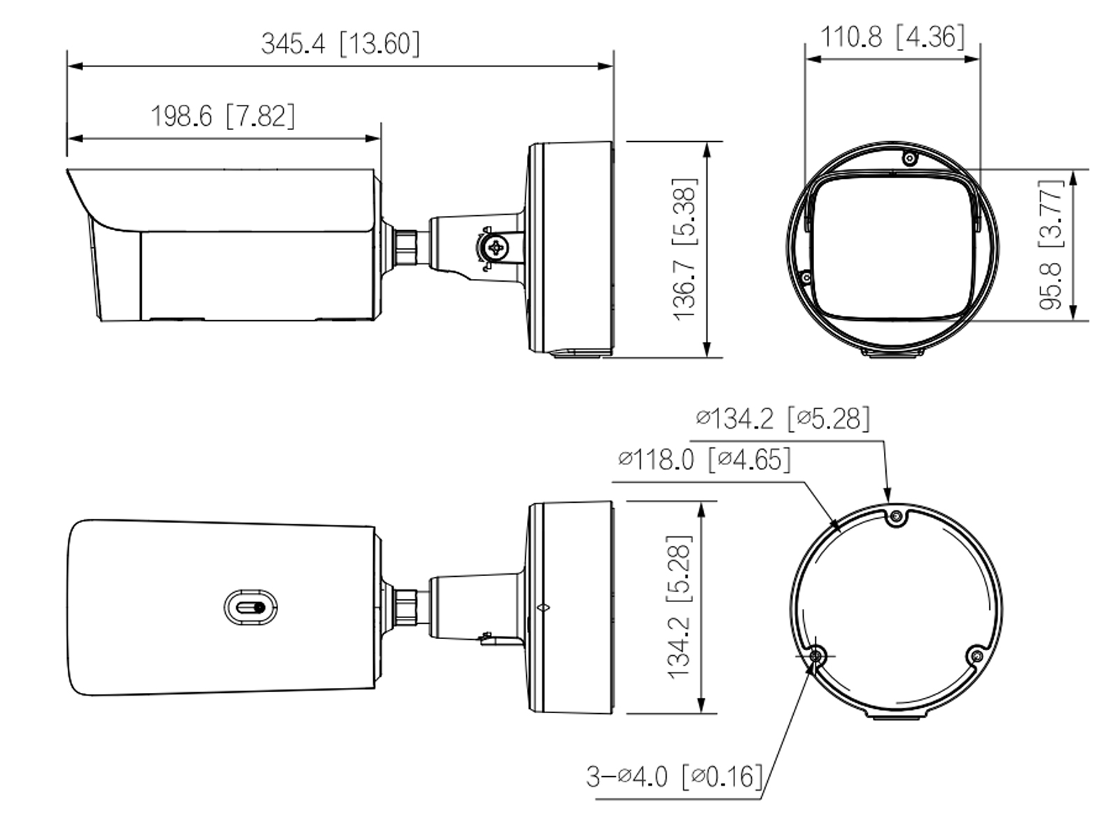 Dimensions de l'IPC-HFW7859Z1-Z-PV-X