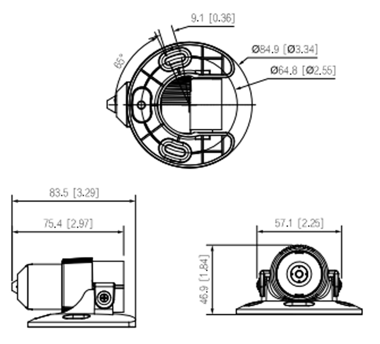 Dimensions de l'IPC-HUM8441E-L3-S3