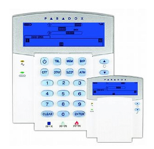 Tastiera Paradox filare K32I 32 Zone per 2 aree. Display LCD retroilluminato a icone, collegamento bus