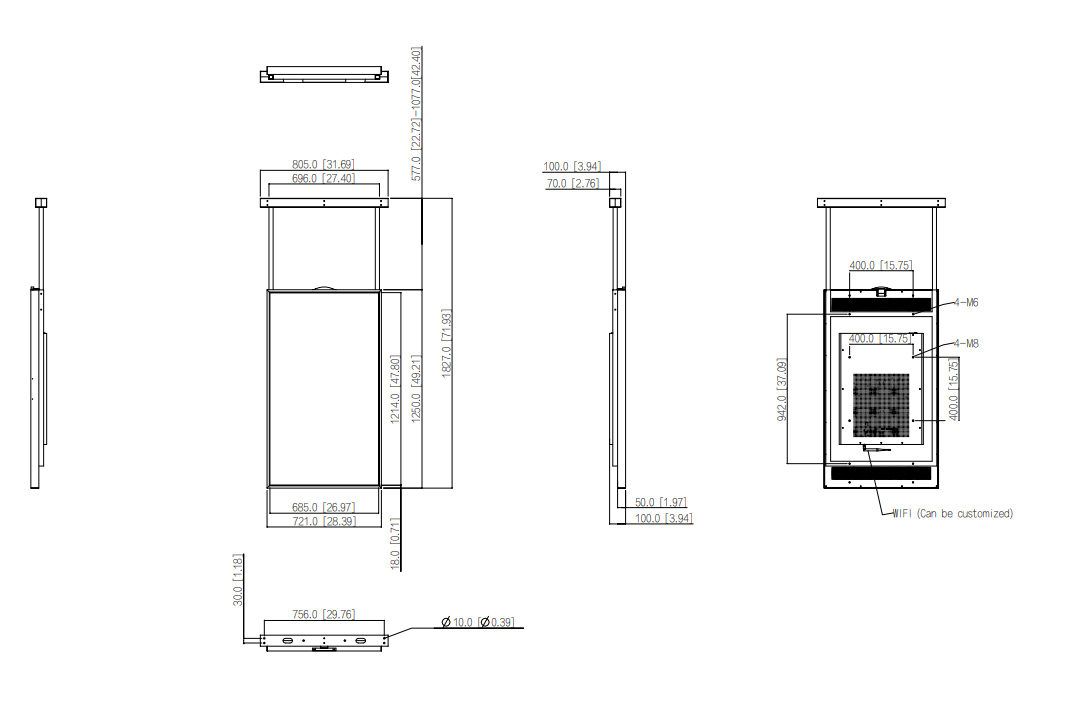 Dimensions du LDH55-WAI200K