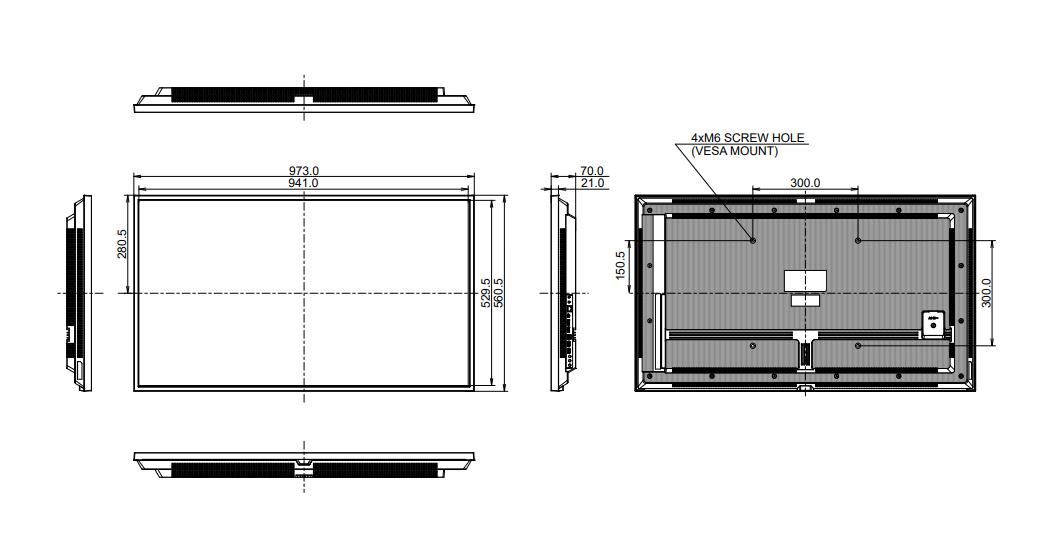 Dimensions du LH4364UHS-B1AG
