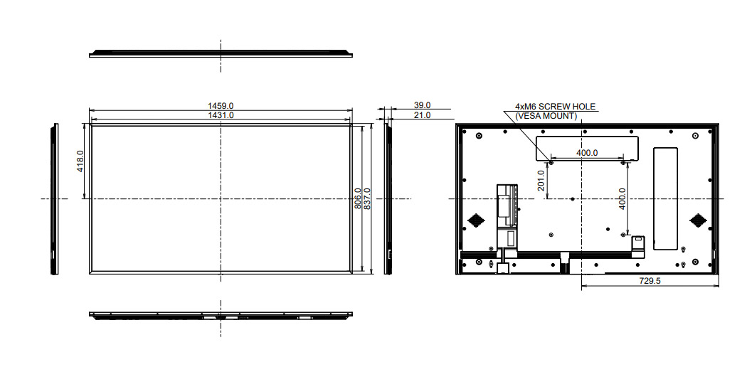 LH6560UHS-B2AG dimensions