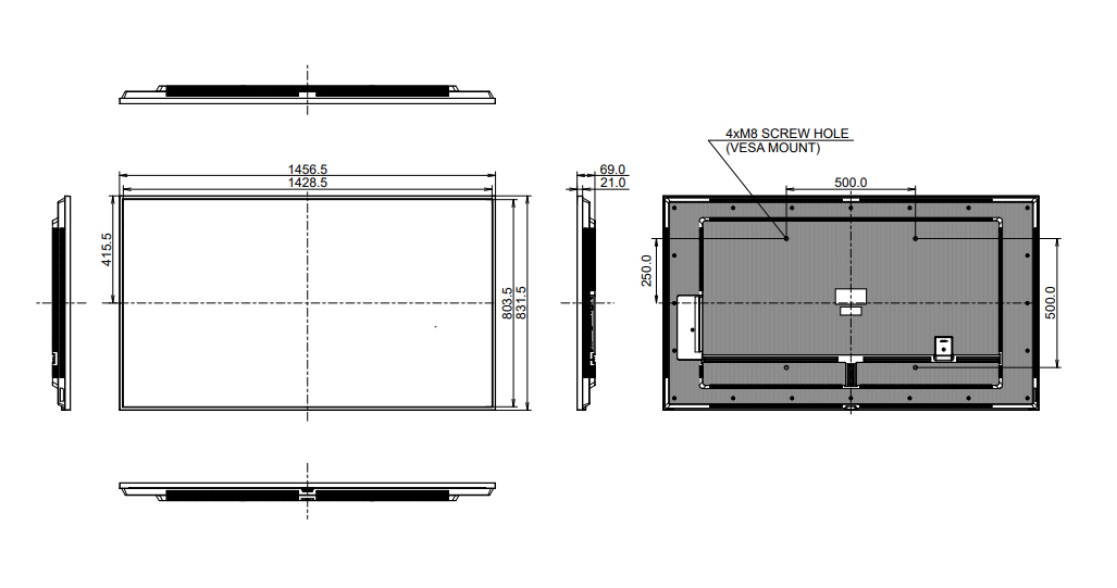 Dimensions du LH6564UHS-B1AG
