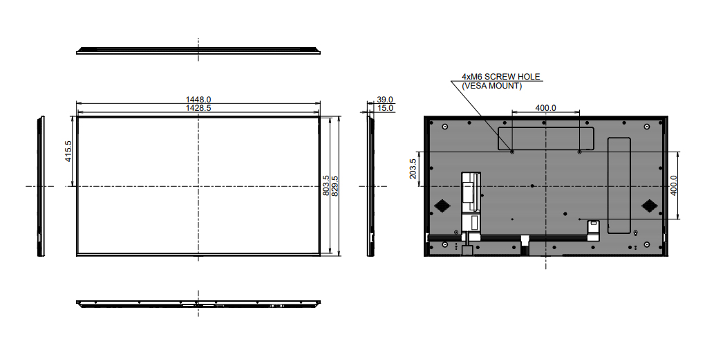 LH6581UHSG-1AG dimensioni