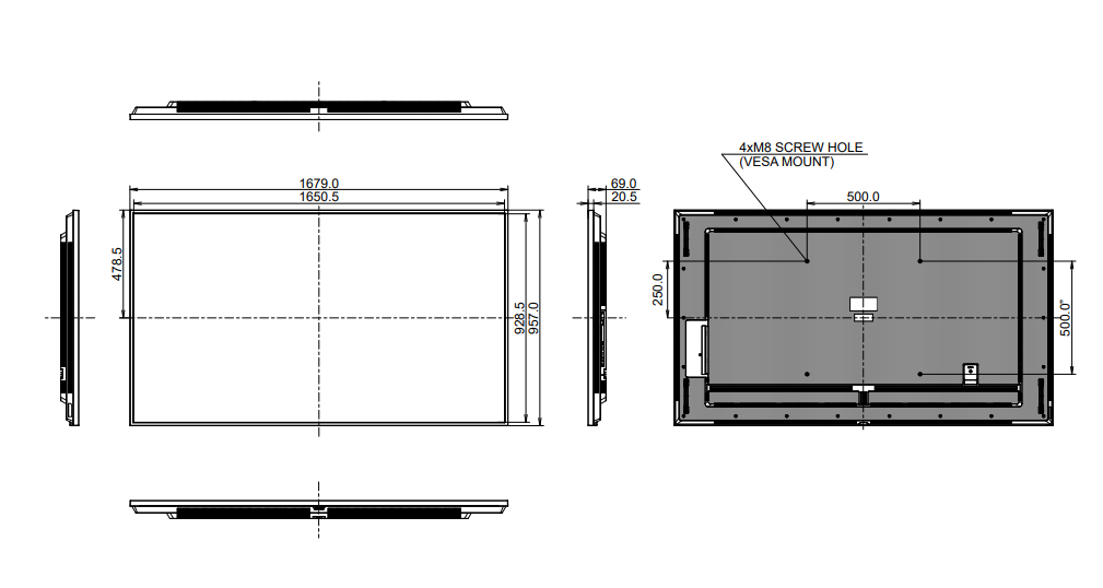 Schéma - LH5551UHSB-B1 LH7564UHS-B1AG dimensioni