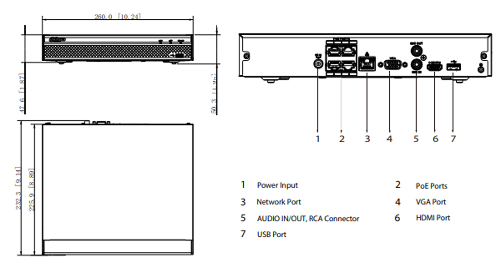 NVR1104HS-P-S3-H dimensions