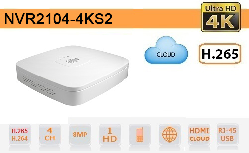 NVR 4 Kanäle IP - NVR2104-4KS2 NVR 4 Canali IP Dahua fino a 8megapixel 4k ultra hd