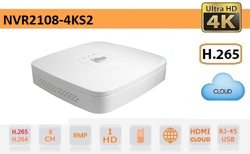 NVR 8 Canali - Dahua - NVR2108-4KS2 NVR IP 8 Canali fino a 8megapixel