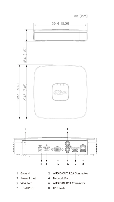 Schema dimensioni NVR4108-4KS3