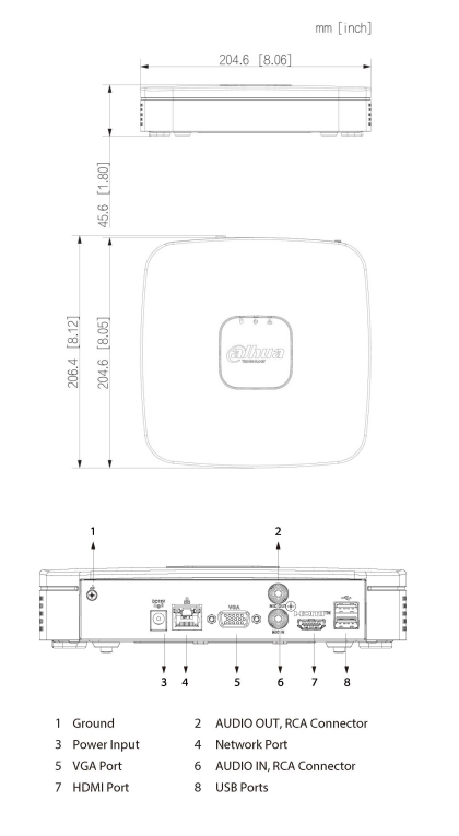 Dimensioni - NVR4116-4KS2/L Schema dimensioni NVR4116-4KS3