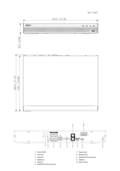 Schema dimensioni NVR4204-P-4KS3
