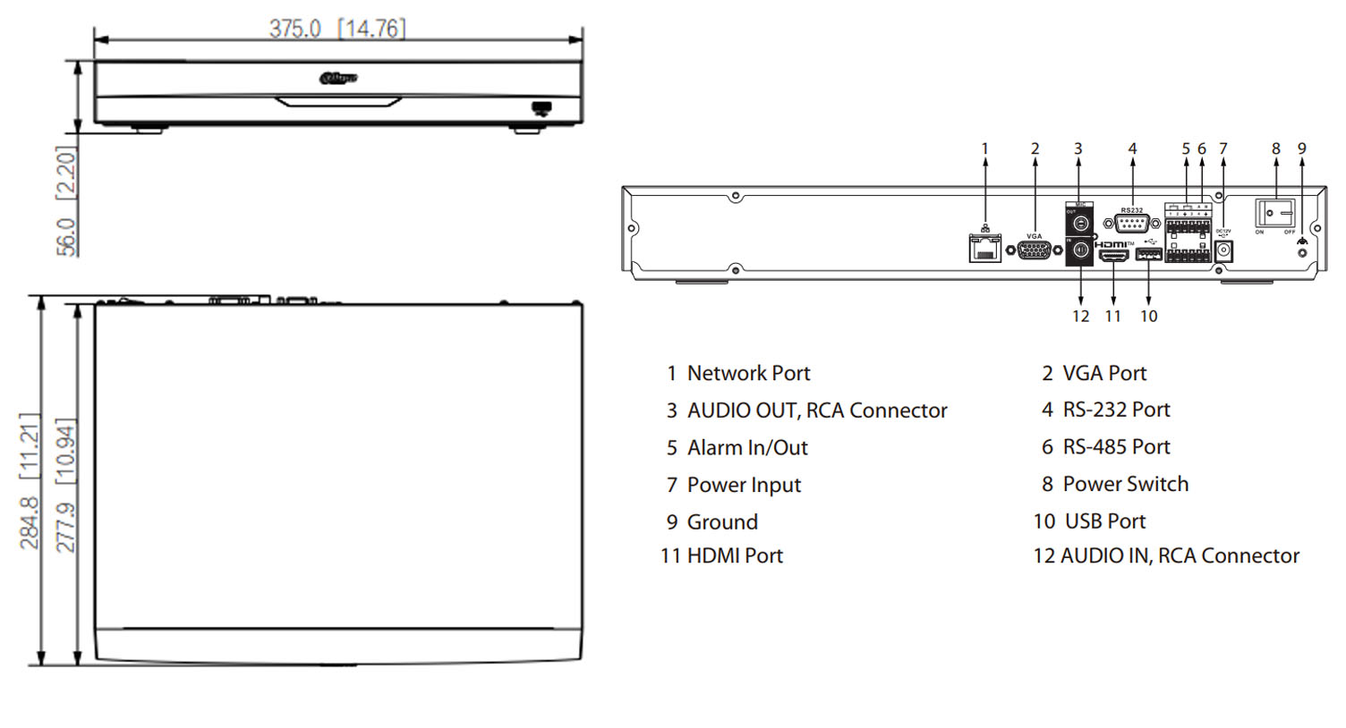 NVR5216-EI2 dimensioni