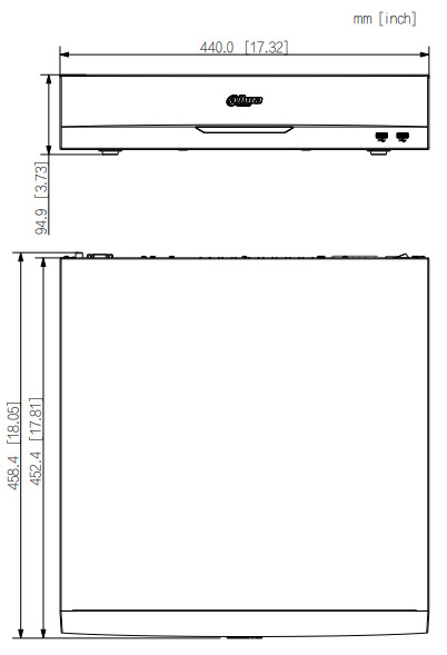 NVR5864-16P-EI2 dimensions