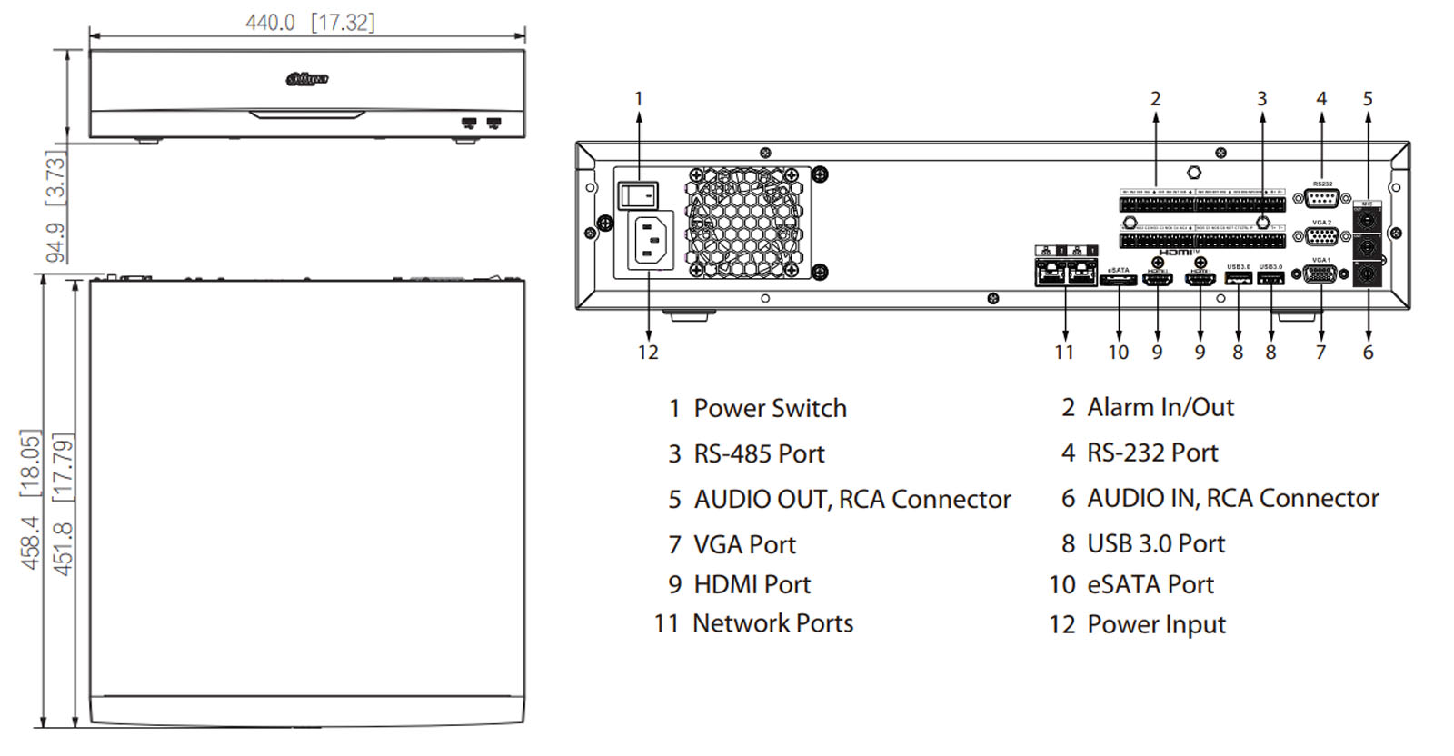 NVR5864-EI2 dimensions