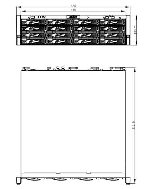 Dimensions du NVR608R-64-4KS2