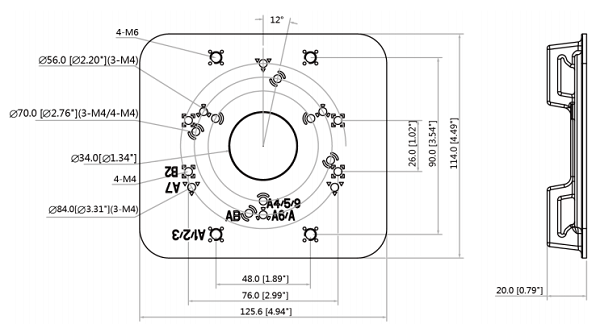 Table des dimensions PFA152-E