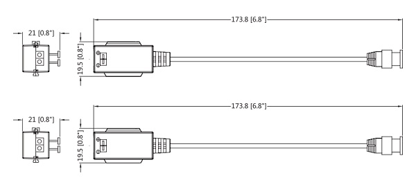 Paire de Vidéo Balun Passifs 1ch jusqu'à 4K Dahua