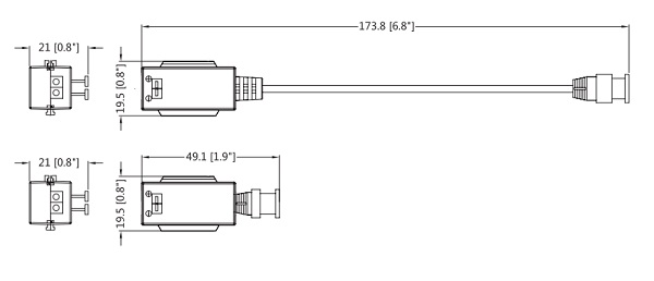 2 Vidéo Balun Dahua Passifs 1 Canal jusqu'à 4K Dahua