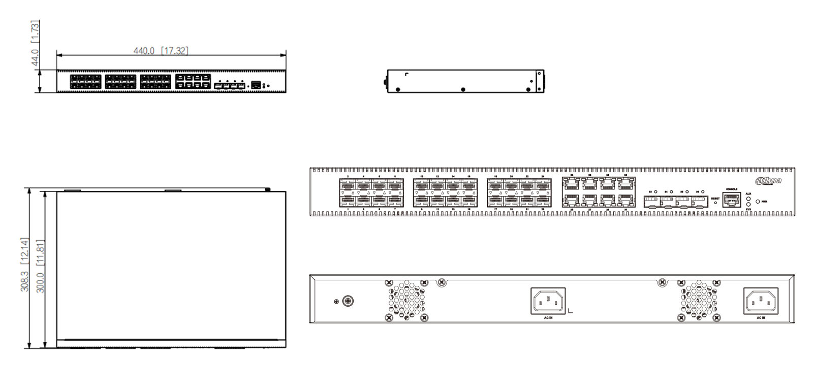 Dimensions du S5436-24GF8GT4XF