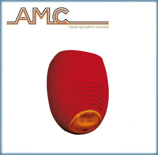 Sirena autoalimentada - AMC Sirena autoalimentata con lampeggiatore Rosso