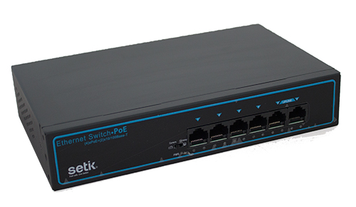 Switch 4 porte PoE + 2 porte Uplink fino a 250metri