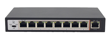 Switch 8 porte PoE + 1 porta Uplink fino a 250metri