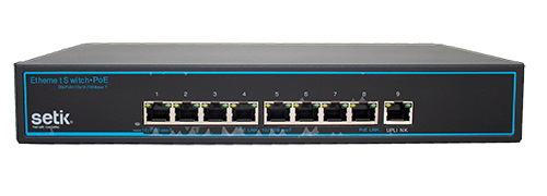 Switch 8 porte PoE + 1 porta Uplink fino a 100metri 150W