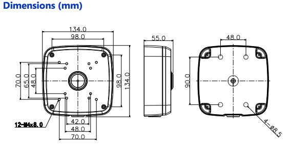 Dimensioni box di giunzione PFA121