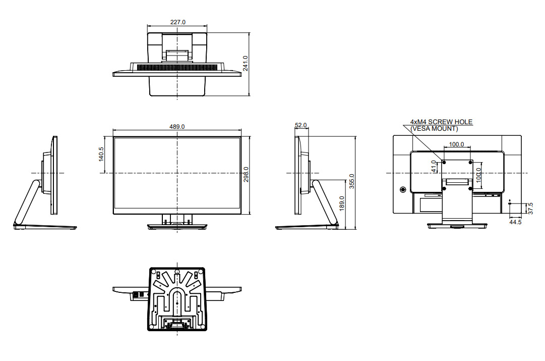 T2254MSC-B1AG dimensions