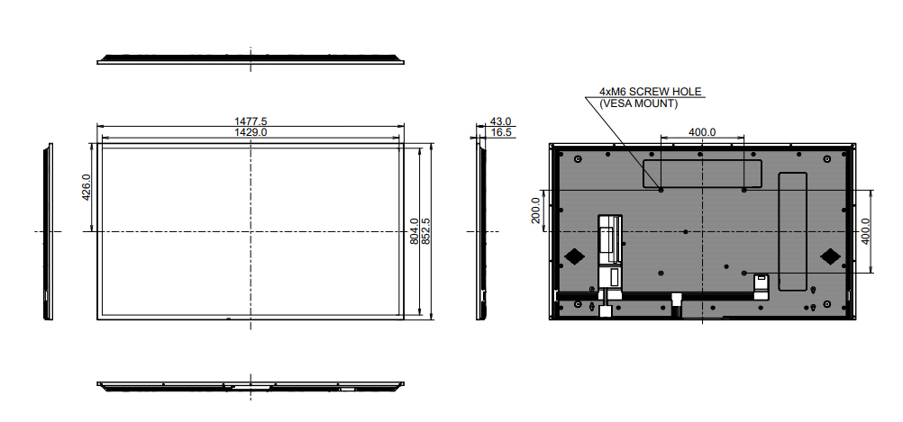 Dimensions du T6529AS-B1AG
