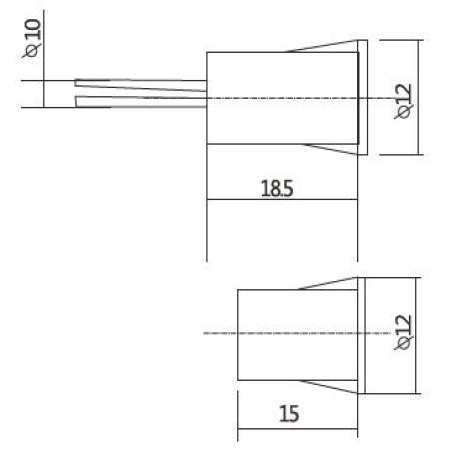 Schema dimensioni contatto magnetico TK-415-TF