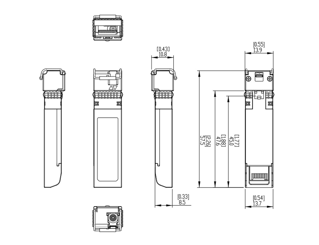 Dimensions du TSFP-1270R-20-SMF