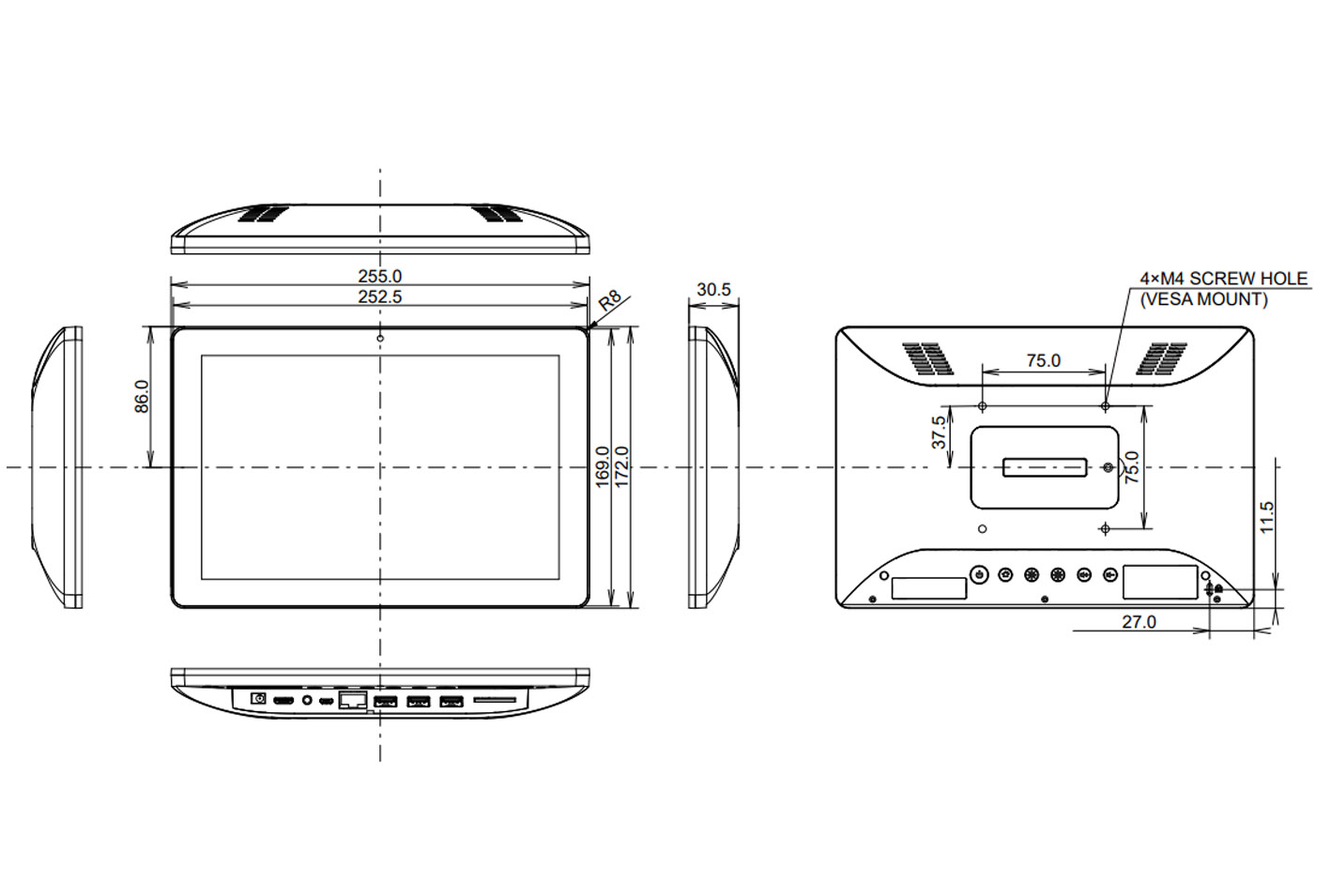 Dimensions du TW1023ASC-B3P