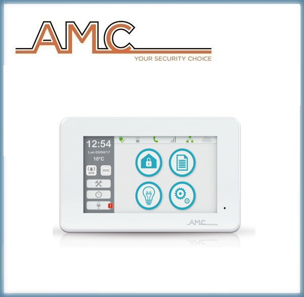 Tastiera touch screen modello UNIKA di AMC Elettronica per centrali AMC